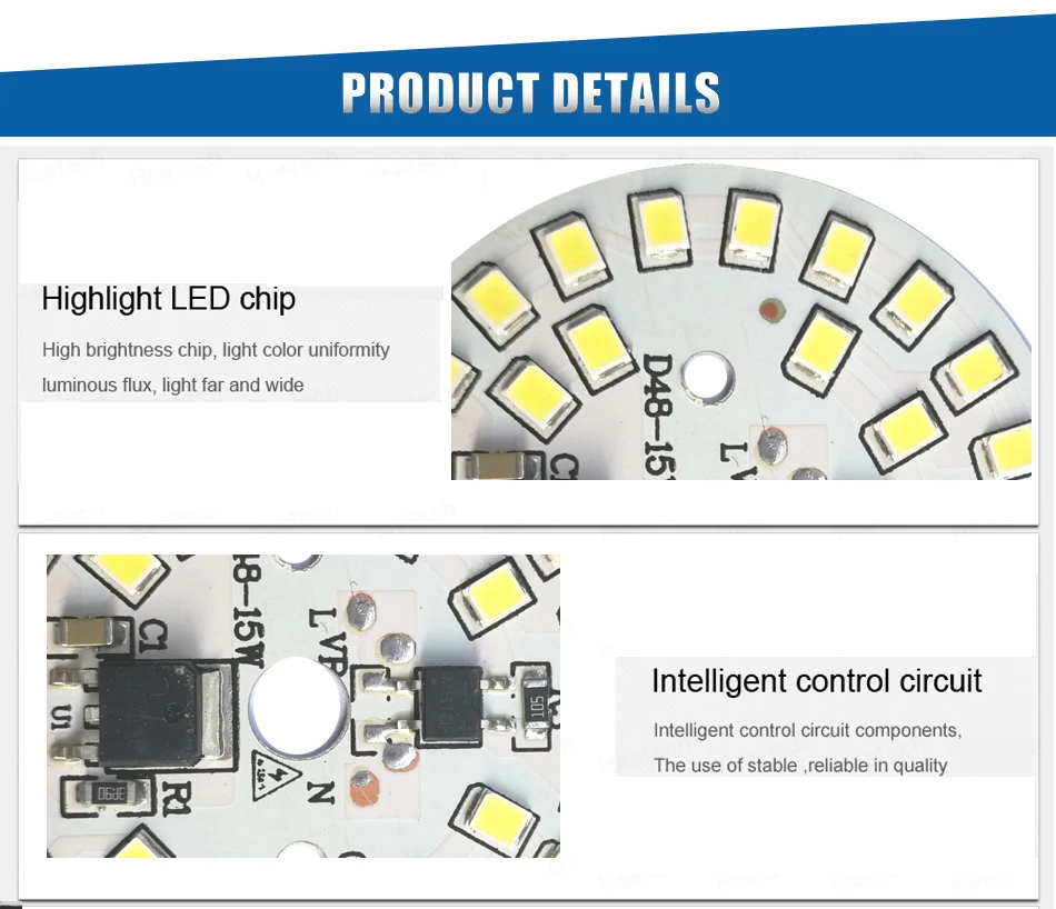 SMD2835 светодиодный светильник с чипом AC110V Smart IC power DIY AC220V 5 Вт 7 Вт 9 Вт 12 Вт 15 Вт Светодиодный светильник для внутреннего прожектора белый/теплый белый