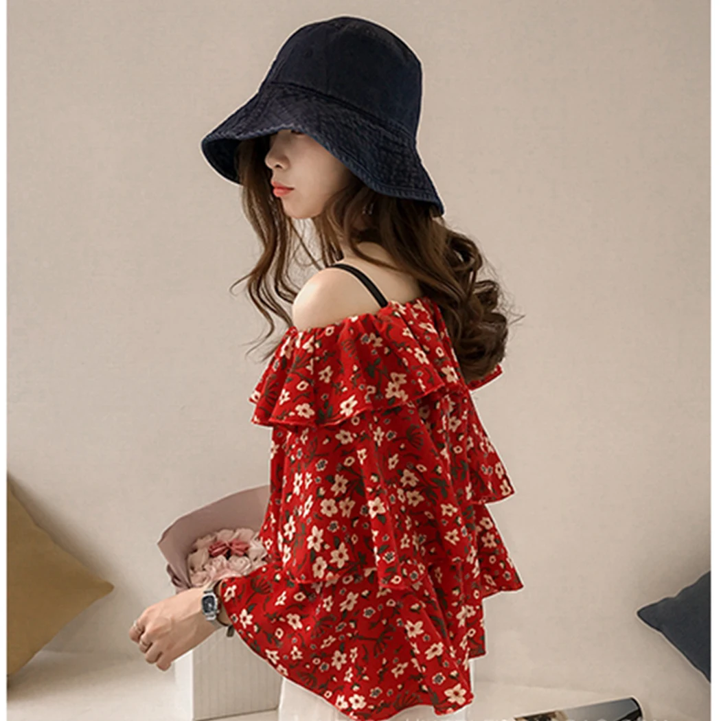 Блузка женская летняя с цветочным принтом |