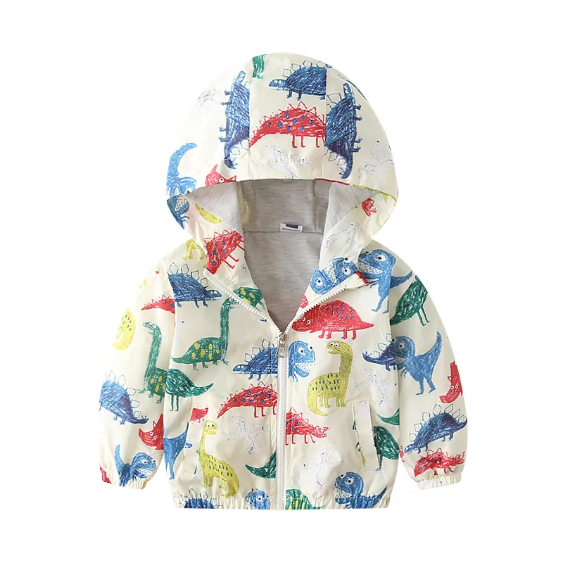 beige dinosaur Весна-осень топы для детей Одежда 2Y 4Y 7Y камуфляж печати Детские Куртки мальчиков повседневная динозавров стиль детские куртки детские - Цвет: beige dinosaur
