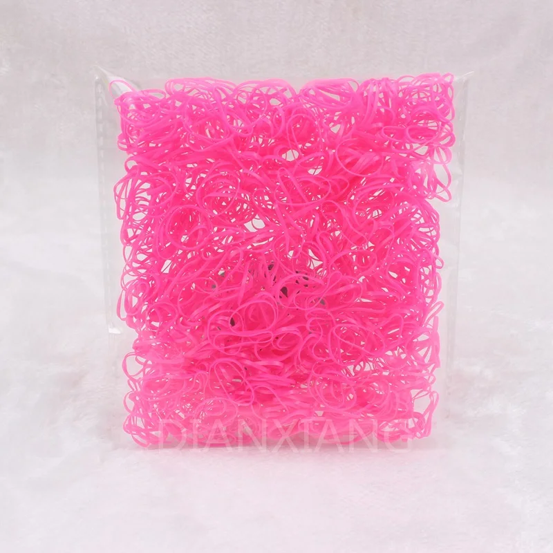dark pink DIANXIANG маленькая Конфета разных цветов резиновые ленты эластичные волосы резинки аксессуары для девочек Дети 1000 шт/партия - Цвет: dark pink