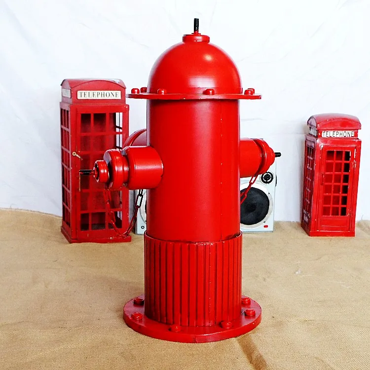 Креативный огненный гидрант украшения Ретро Оловянная модель реквизит для