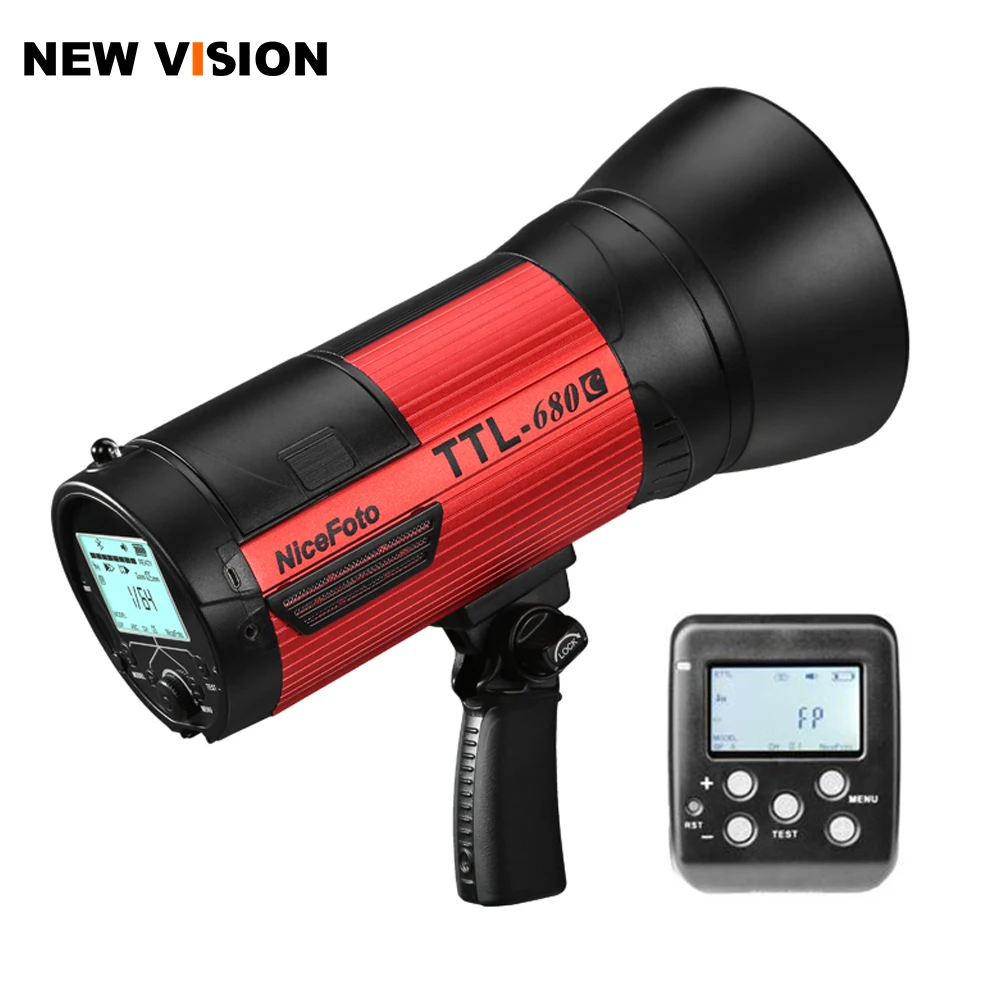Nicefoto TTL-680C, Портативный Студийный стробоскопический светильник 600Ws, HSS 1/8000, 2,4G, крепление Bowens, Беспроводной студийный стробоскопический светильник