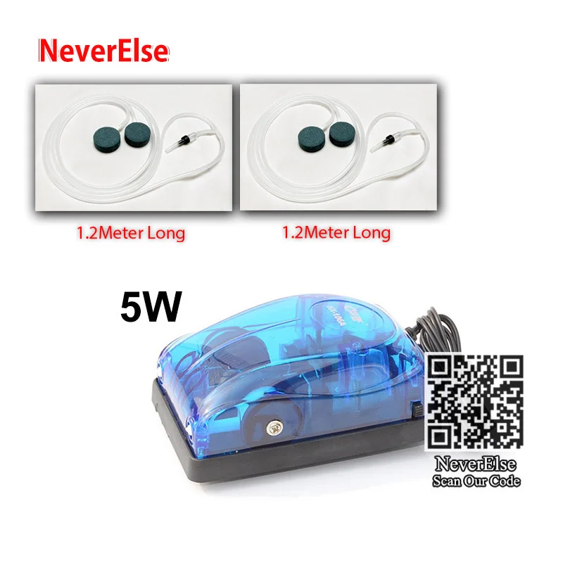 5W Double Solution2 Тихий мощный воздушный насос для аквариума, одиночный/двойной воздушный выход, кислородный насос, мини компрессор+ аксессуары, Воздушная каменная трубка - Цвет: 5W Double Solution2