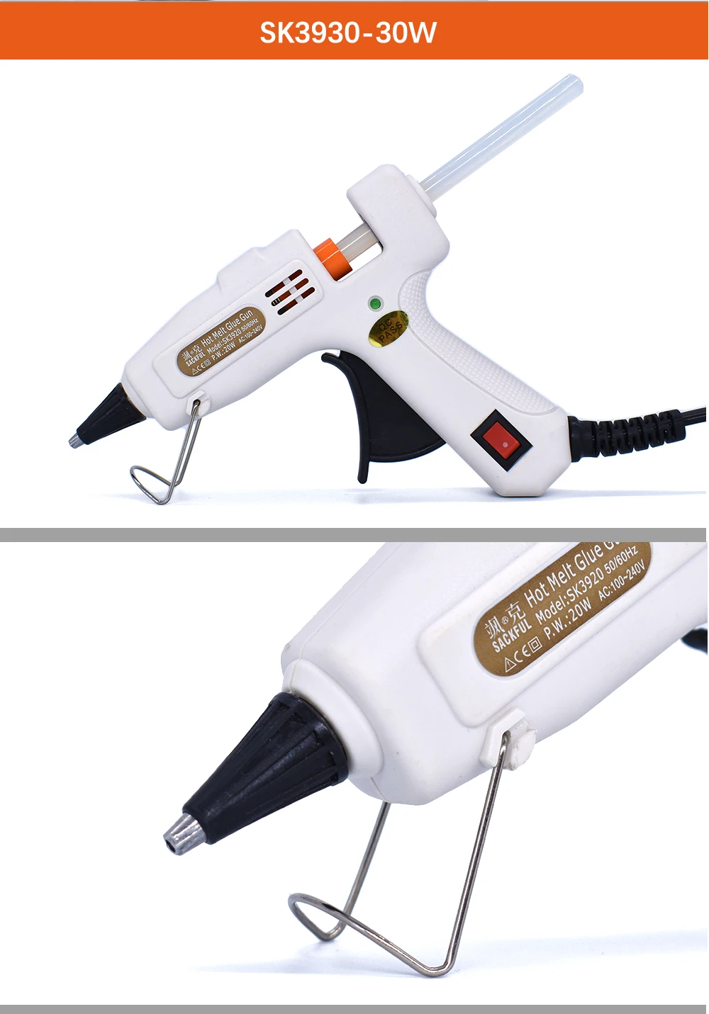 20 W 30 W ЕС Plug термоклей пистолет с 5 шт 20 штук 7 мм Клеевые стержни промышленные домой DIY мини горячего Пистолеты электрический ремонт тепла инструмент