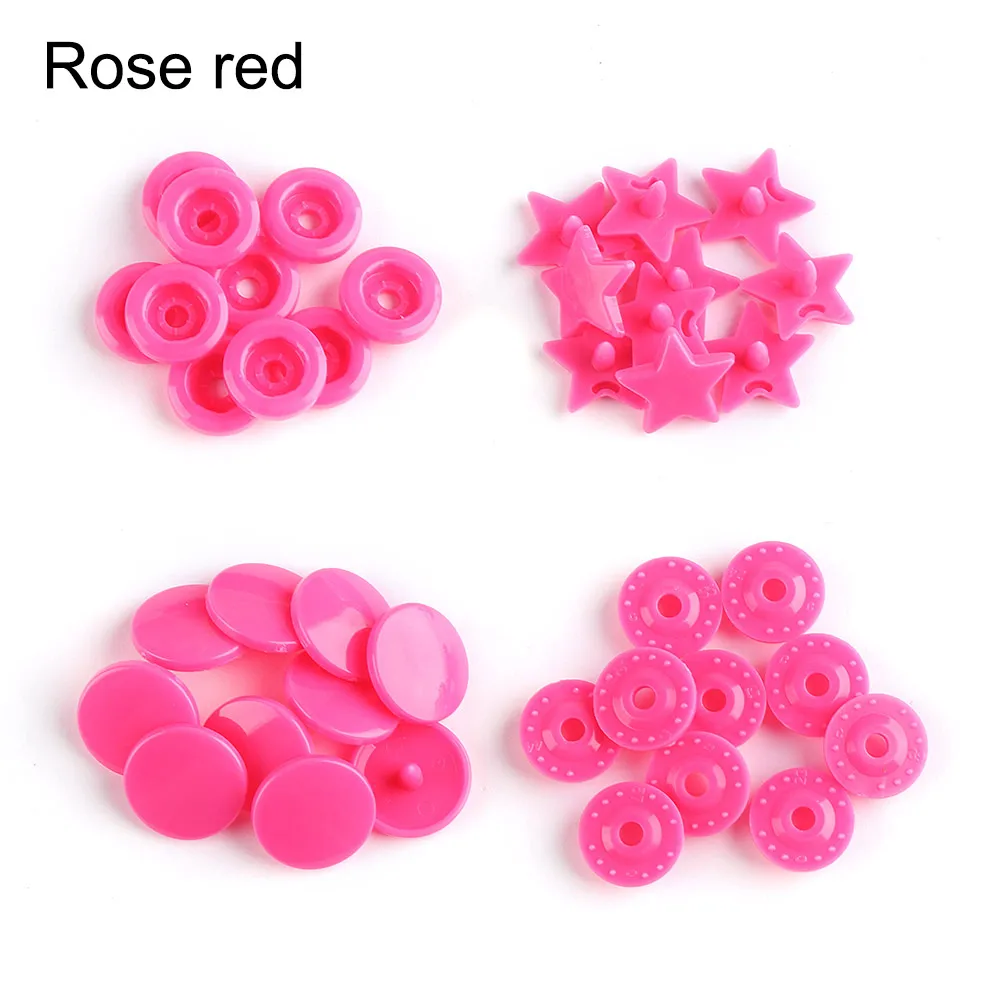 ROSE RED 10 наборов(40 шт.) пластиковые защелки, аксессуары для одежды, сделай сам, скрапбукинг, для шитья, полимерные кнопки, пресс-шпильки, крепежи, 13 цветов - Цвет: ROSE RED