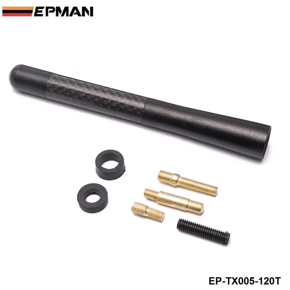 

12cm/ 4.7" Black Carbon Fiber Radio Short Antenna Universal Car Decorative Scerw Black For BMW e90 EP-TX005-120T
