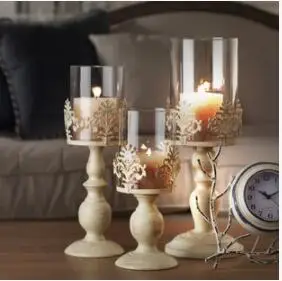Cube Stand Candle Candlestick Metal Base Craft Votice Large Glass Candles Wedding Candle Holders