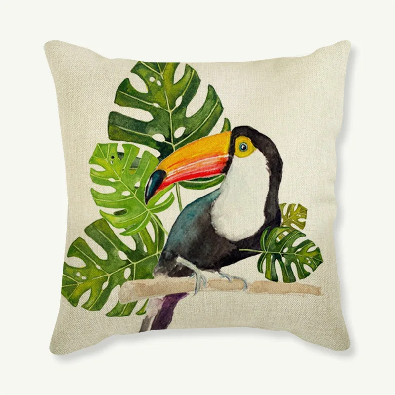 Диванная подушка Toco Toucan с рисунком птицы розового попугая чайки искусственная