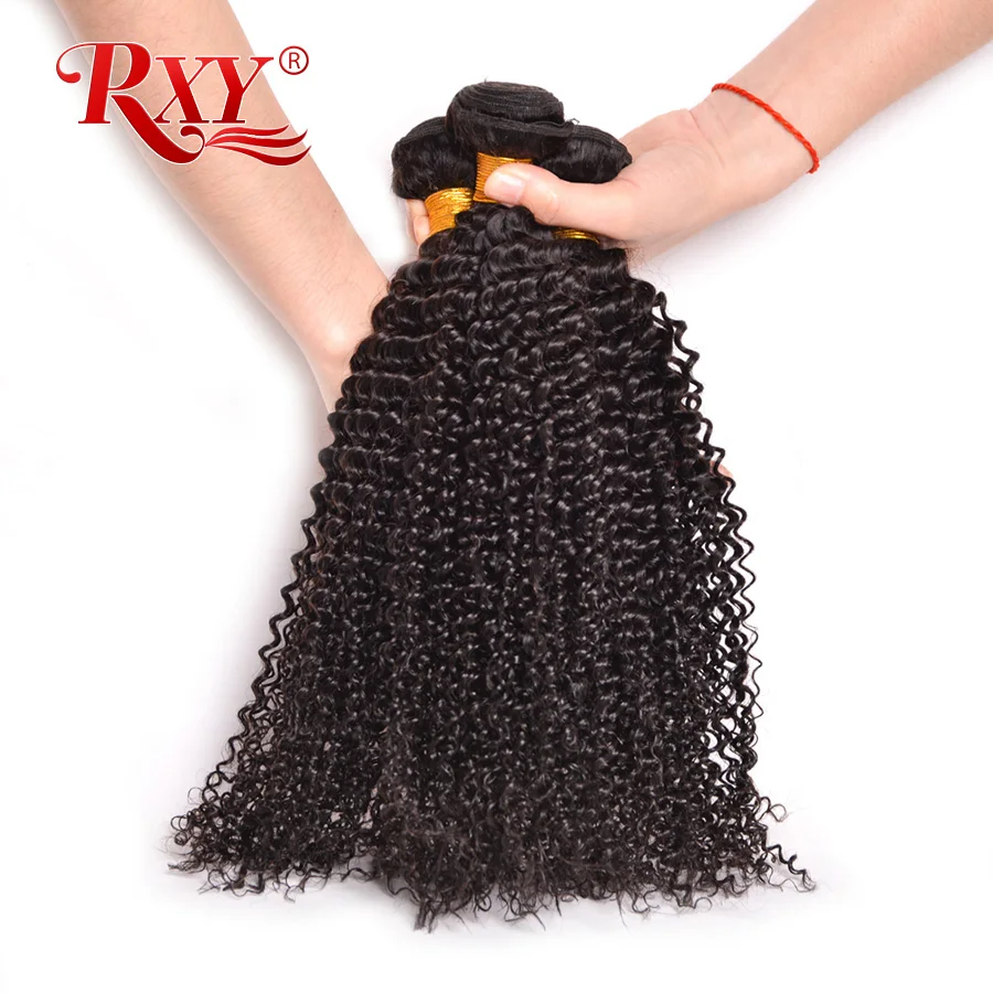 3 пучка предложения RXY афро кудрявые вьющиеся волосы бразильские плетение пучки 8