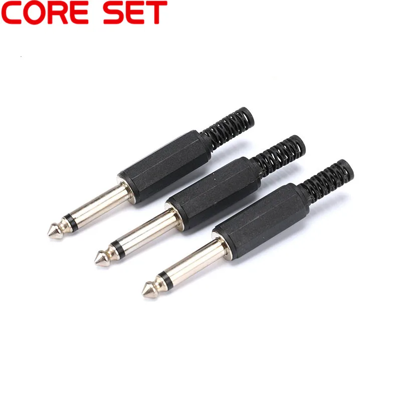 10 шт./лот 6 35 мм микрофон консоль аудио разъем Мужской TRS 1/4 дюйма моно Джек Jack