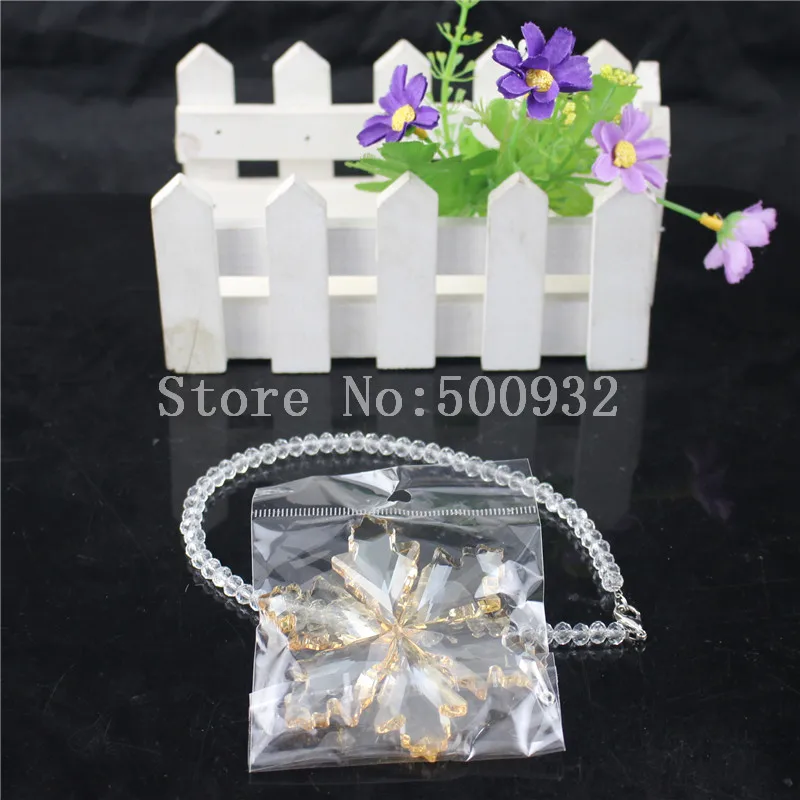 Бесплатная доставка янтарный цвет 2 шт./лот большой кристалл Рождество Снежинка