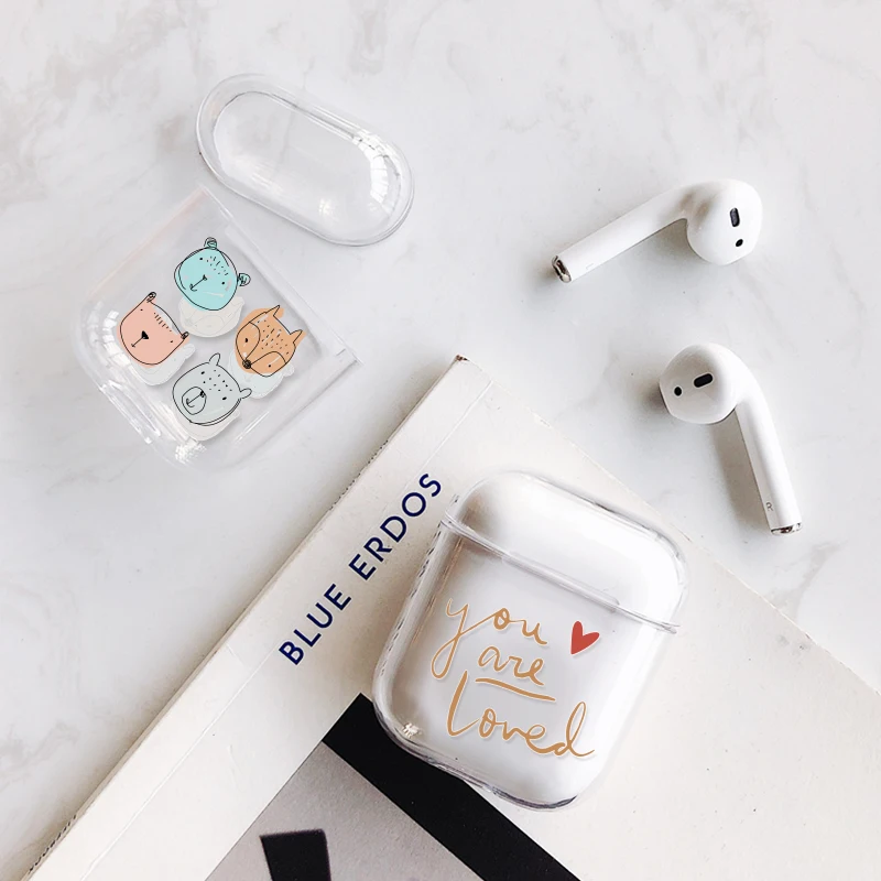 Чехол для Airpods милый чехол наушников AirPods 1 2 Мультяшные Беспроводные аксессуары