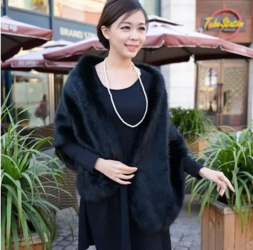 Пальто из искусственного меха женская шуба лисьего пушистая шаль для невесты