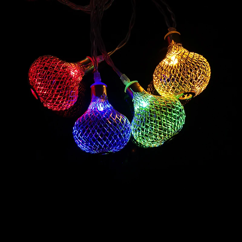 Lantern Holiday Lighting Gold Color Metal LED Strings AA Fairy Lamps Indoor Party Wedding Girl's Room Decoraton Lights IY310224 | Лампы и