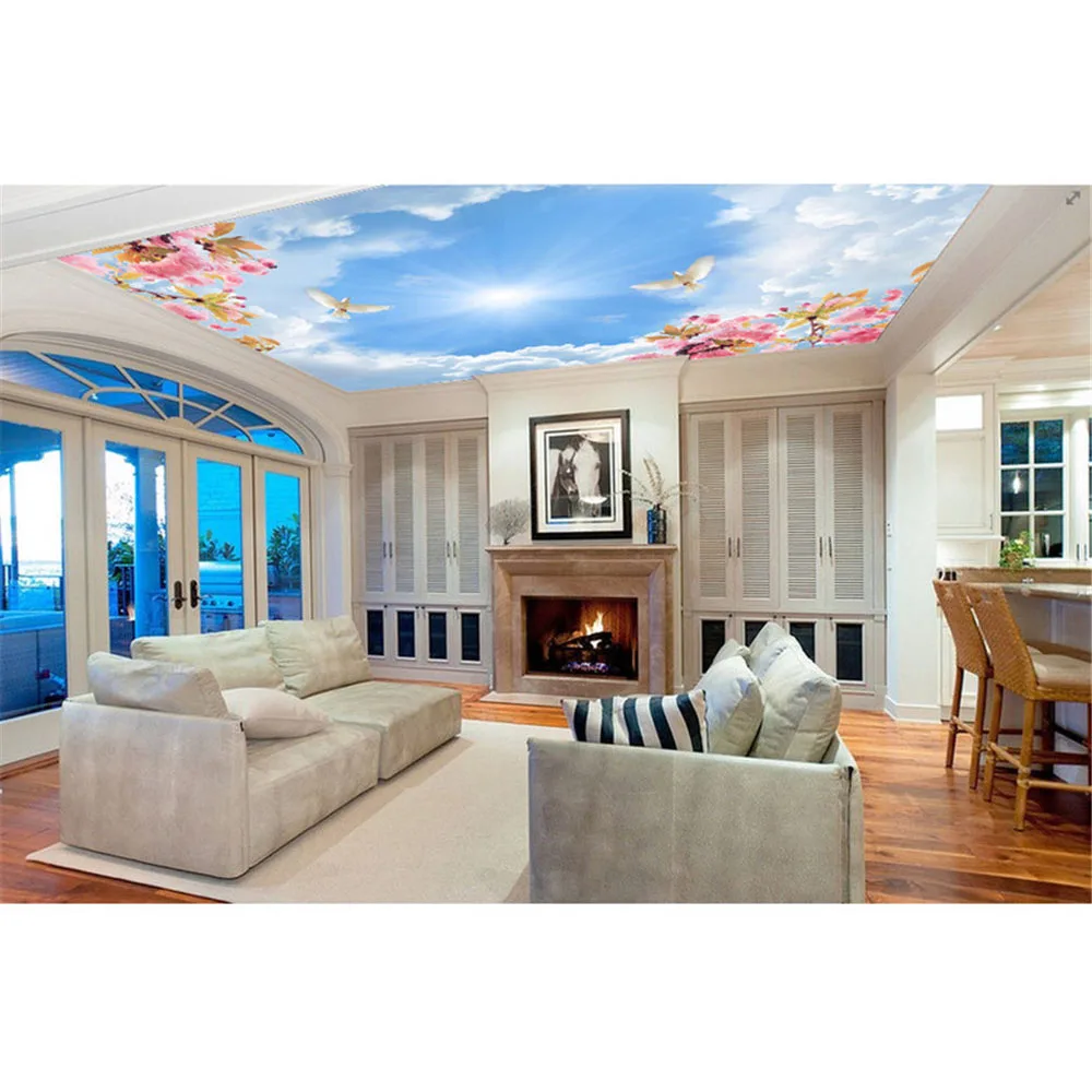 Фотообои на заказ DIY потолочные обои для гостиной не тканая ткань красивые цветы