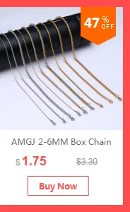 AMGJ 4 Style Stainless Steel Gold Color Round Ball Pendant Necklace Link Chain Necklace Fashion Jewelry for Women or Men