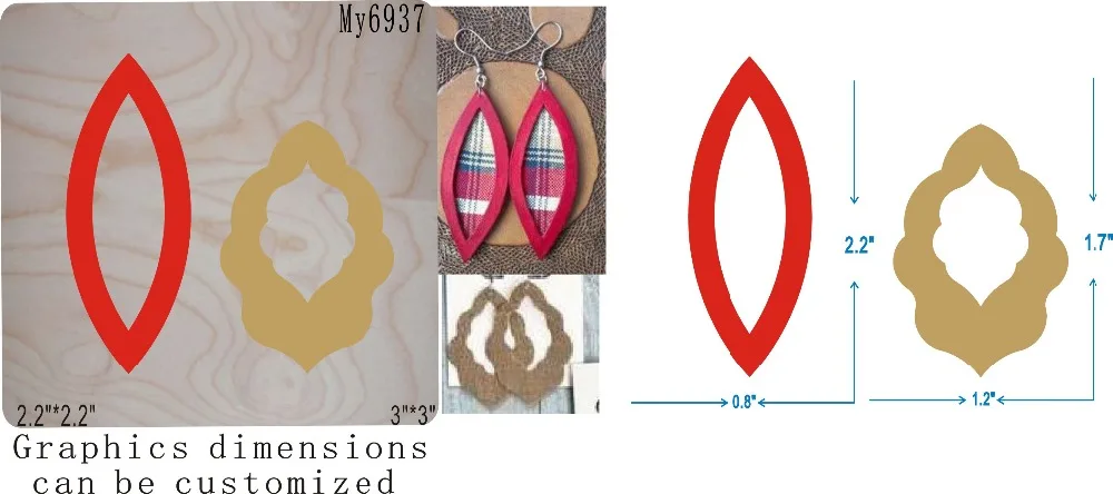 Red Earrings die cutting &amp Wooden dies fit /-// Scrabooking | Дом и сад