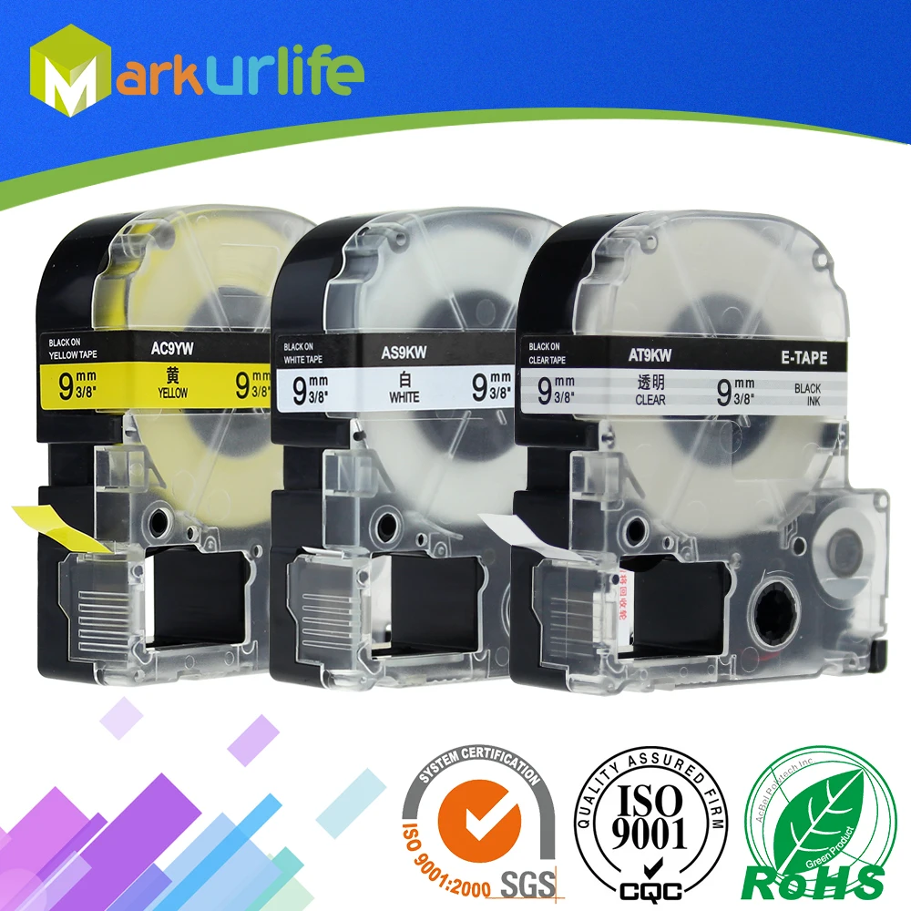 3 упаковки ленты для этикеток SS9K ST9K SC9Y совместимые с Epson|epson labelworks|tape refilllabel maker tape |