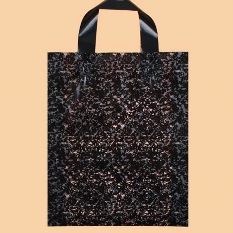 Wholesale 25pcs Large Plastic Bags With Handle white/black Boutique Clothing Packaging Gift Bag 43*51*8cm | Дом и сад