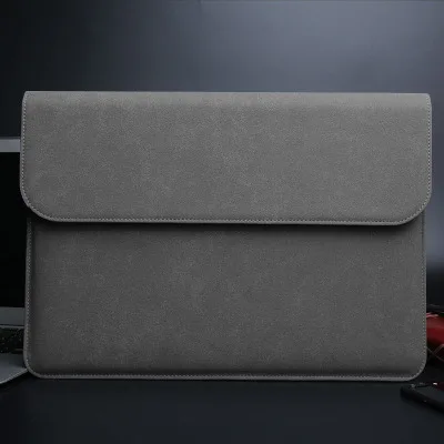 dark gray Матовая PU водонепроницаемая сумка для ноутбука 14 15,6 для Macbook Xiaomi Air 13 Чехол 11 12 Новинка pro 15 сумки для женщин и мужчин чехол - Цвет: dark gray