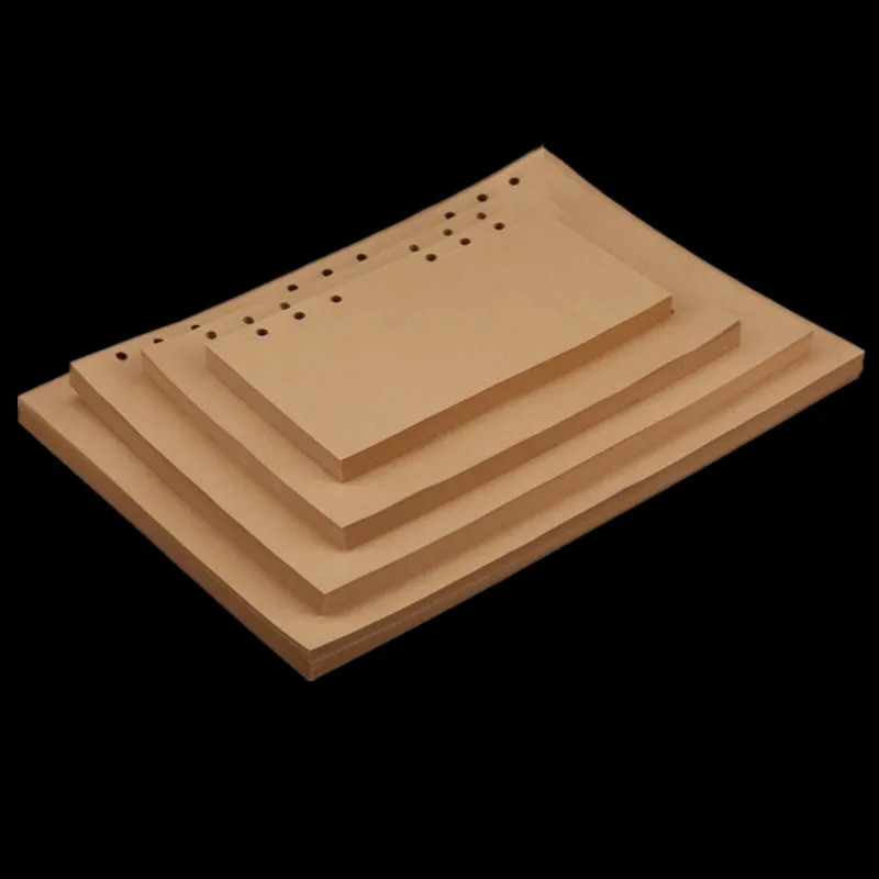 Blank Kraft Paper A5 A6 A7 чистая крафт-бумага вкладыш записная книжка заправка спираль Биндер путешествия планировщик молочный дневник эскиз страницы журнал - Цвет: Blank Kraft Paper