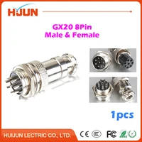 1pcs gx20 8pin high quality male female 20mm wire cable panel connector aviation plug circular socket plug