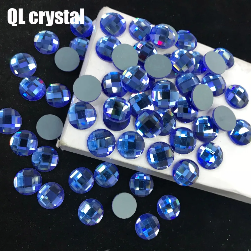 QL кристаллические 14 мм Популярные DIY одежды Обувные сумки клей на плоских спинах