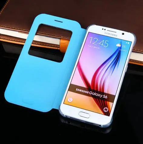 Флип-чехол S6edge для Samsung S6 edge G925F чехол с окошком Galaxy G920 G920F G920H G920i кожаные чехлы