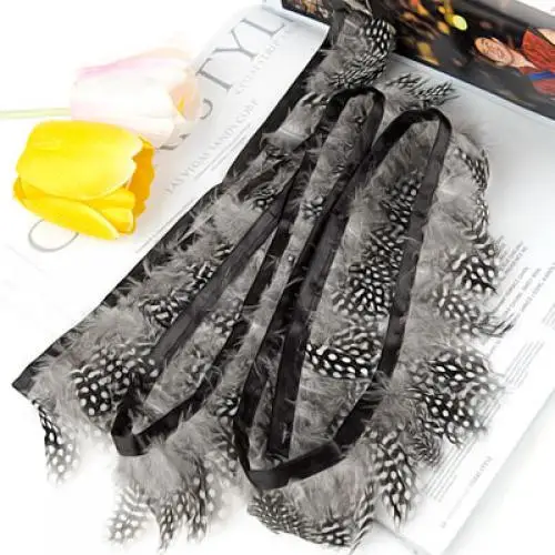 Перьевая бахрома с перьями 2 ярда отделка перламутровыми пятнами перьевое