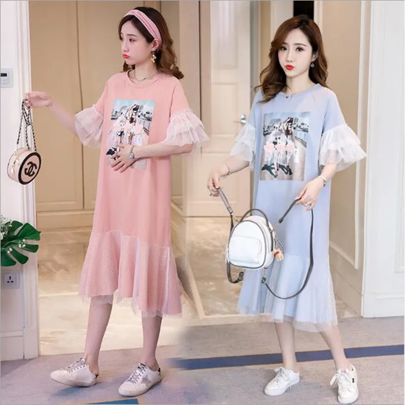 2019 New Brand Summer Maternity Dress Woman Fashion Large Size Pregnant Casual QV892 | Мать и ребенок