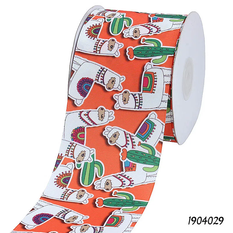 07 50 ярдов/партия) FLRARIBBON популярный мультфильм лама grosgrain школьная лента с бантом - Цвет: 07