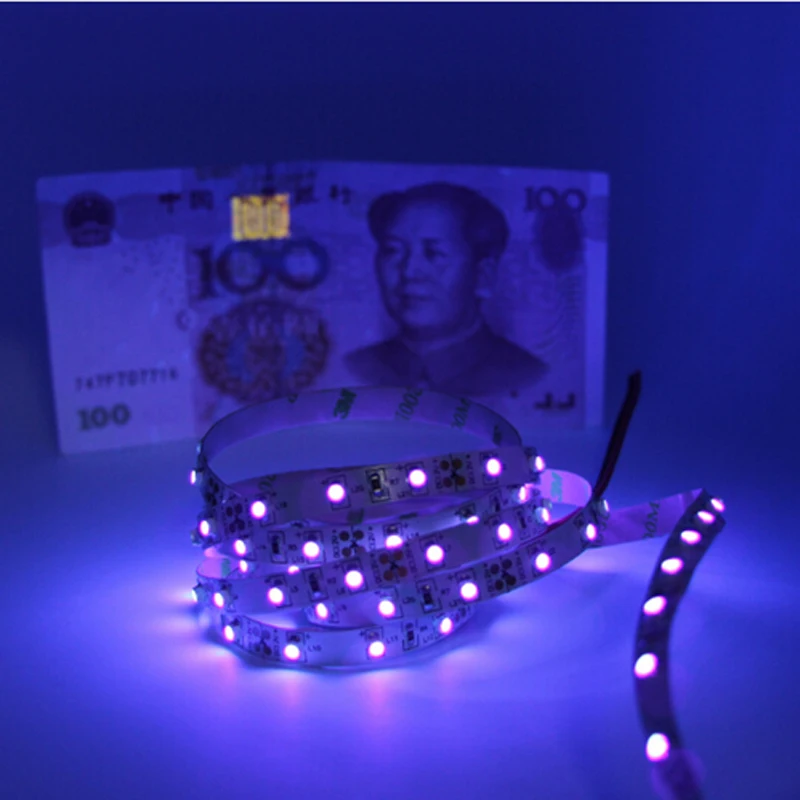 2835 ультрафиолетовая 120 Светодиодная S/M неводостойкая УФ флуоресцентная лампа lamptape для Dj флуоресцентная вечевечерние УФ дезинфексветодиодный Светодиодная лампа 1-5 м