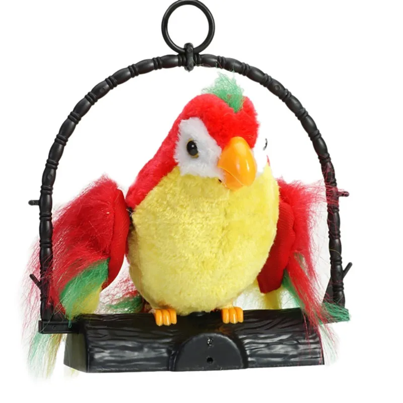 Electronic Pets Waving Wings Talking Talk Parrot Imitates &amp Repeats What You Say Gift Funny Toys for children Hot sale Xm30 |