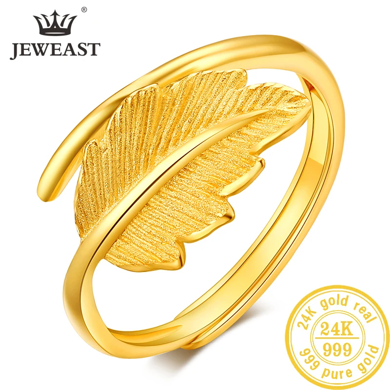YLJC 24K чистое золото кольцо Настоящее AU 999 твердые золотые кольца элегантные