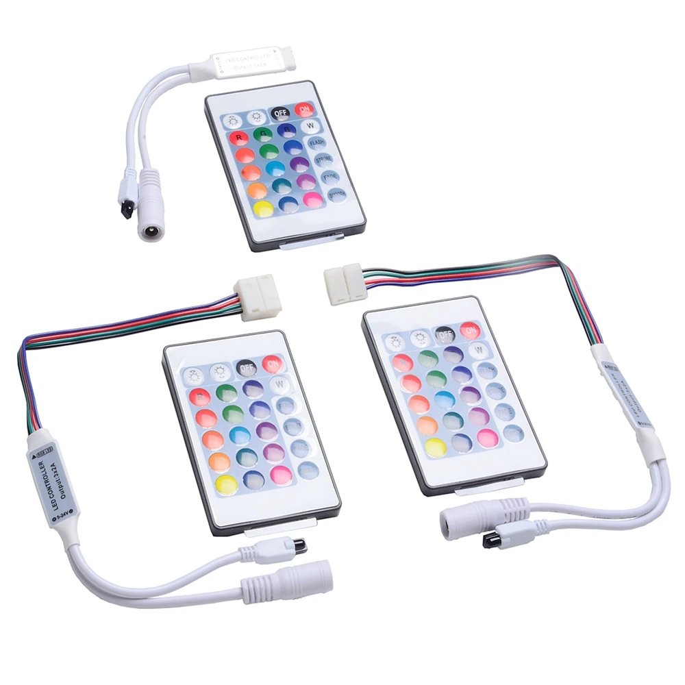 DC12V мини RGB LED контроллер 24 ключа ИК инфракрасный беспроводной пульт
