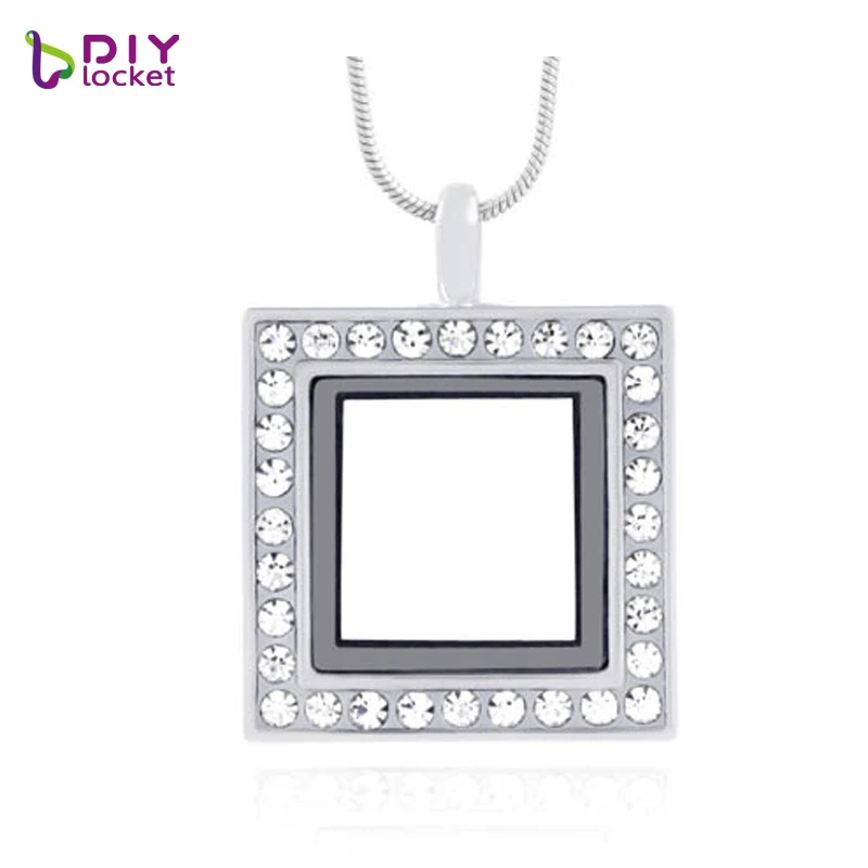 Diylocket квадратная стеклянная плавающей медальон из цинкового сплава цинковый