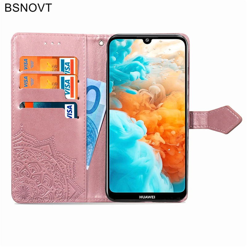 Для Huawei Y6 2019 чехол из искусственной кожи силиконовый кошелек мобильный телефон