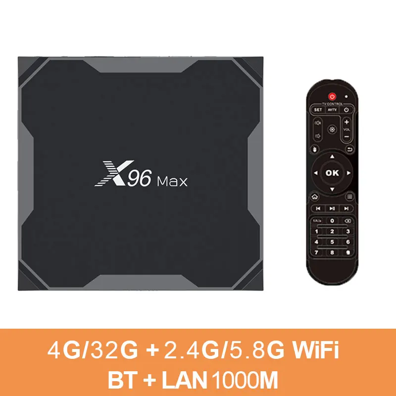 Android 8,1 ТВ приставка X96 MAX Amlogic S905X2 4 ГБ 32 ГБ 64 Гб ТВ приставка 2,4G и 5 ГГц Wifi 1000 м H.265 4 к медиаплеер смарт-бокс PK T95Q - Цвет: 4G32G