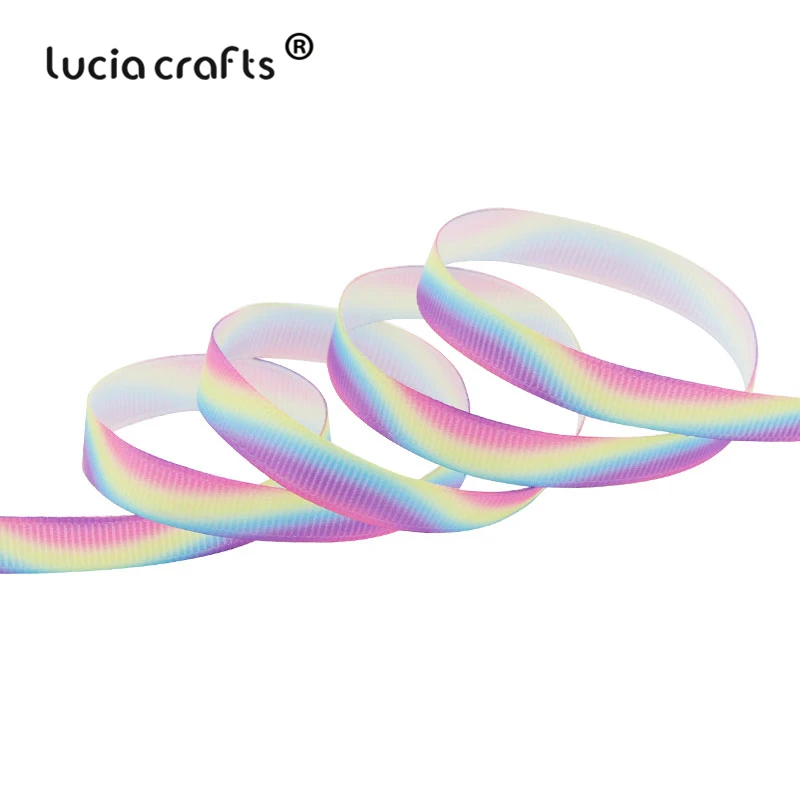 Lucia crafts 5 ярдов/10/15/25/40 мм градиентная расцветка; Высота Grosgrain ленты лук ручной работы для самостоятельного пошива одежды упаковочная Материал S0302