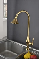 2019 kitchen new golden color copper basin sink shower faucet fashion luxury single hole hot and cold water basin mixer taps