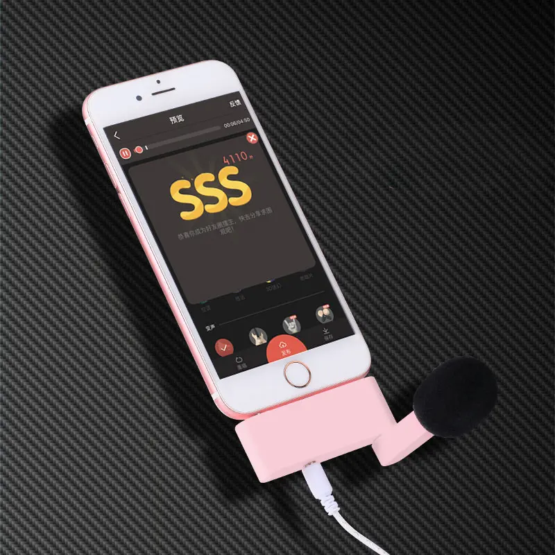 Мини Портативный розовый микрофон для записи голоса 3 5 мм iPhone Android смартфонов K Song