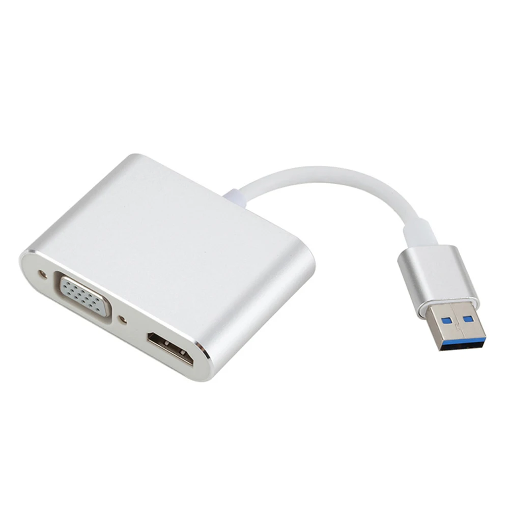 Адаптер USB3.0 HDMI VGA 4K HD 1080P многоэкранный 2 в 1 преобразователь USB аудио и видеокабель