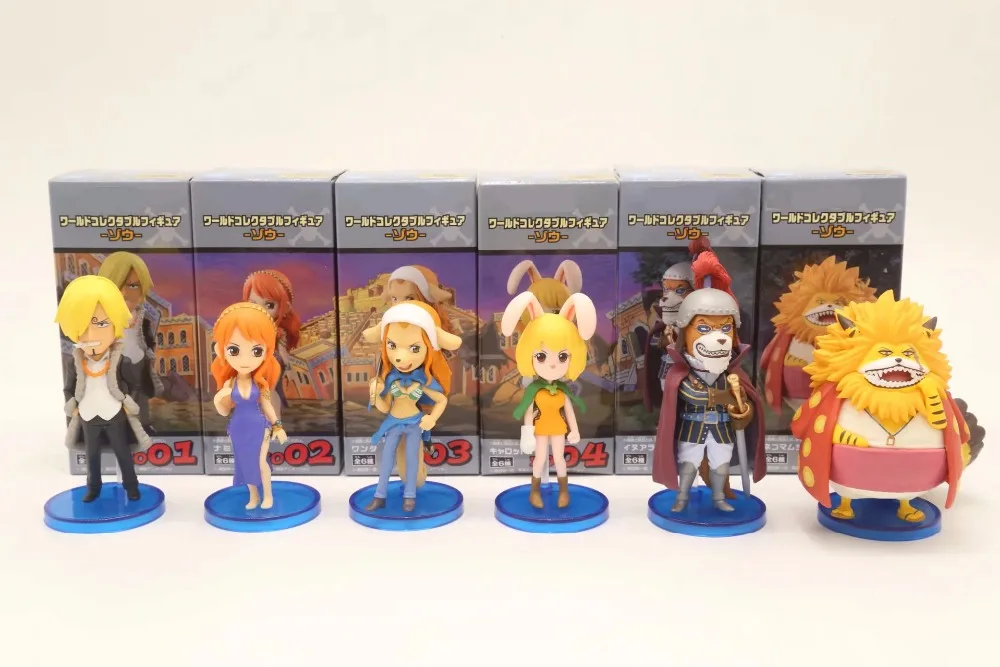 Аниме 6 шт./компл. одна штука WCF ZO серия Sanji Wanda морковь Inuarashi nekomushi Nami ПВХ Фигурки