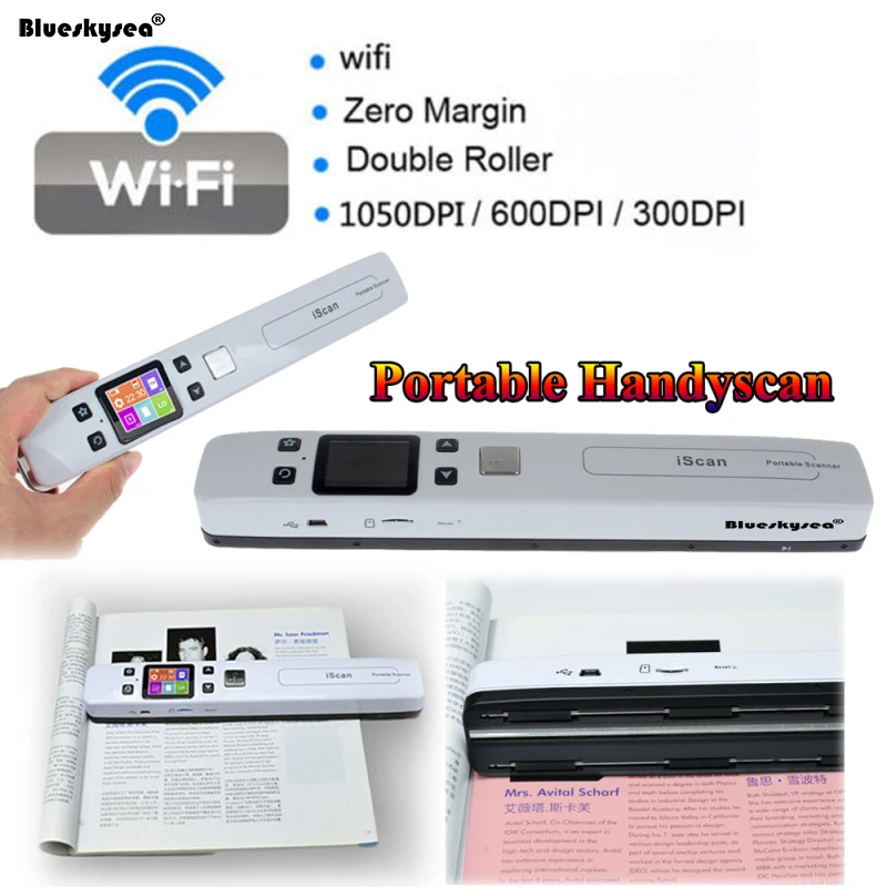 Портативный цифровой беспроводной Wi Fi 1050DPI ЖК сканер iScan02 для документов