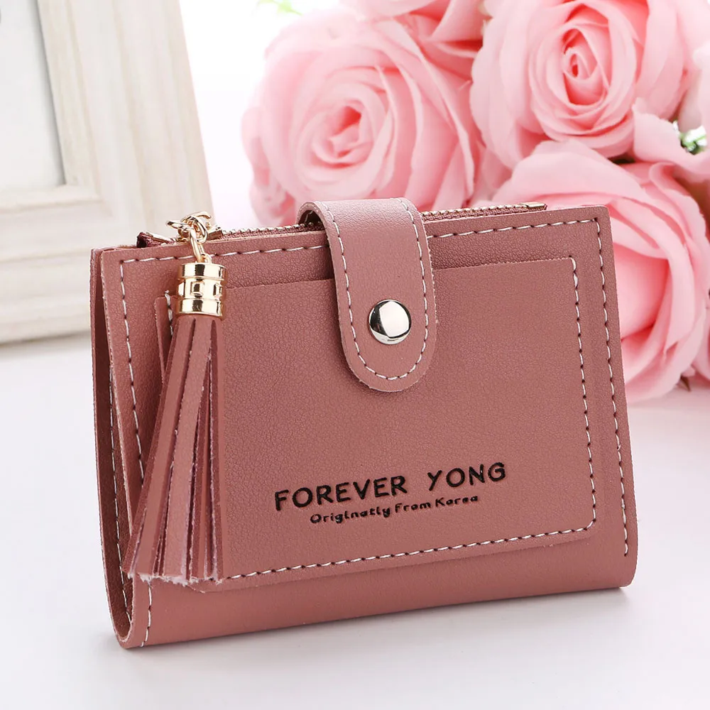 Для женщин простой ретро буквы Короткие Кошелек для монет картхолдер (кошелек