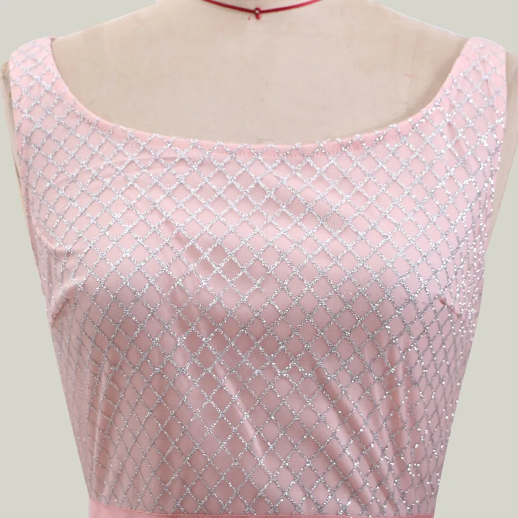 

Pink Elegant 2019 long length Dresses Long A-line Scoop Sequins Ball Gown Chiffon Sleeveless Beaded long Dresses Soiree Robe 5.9