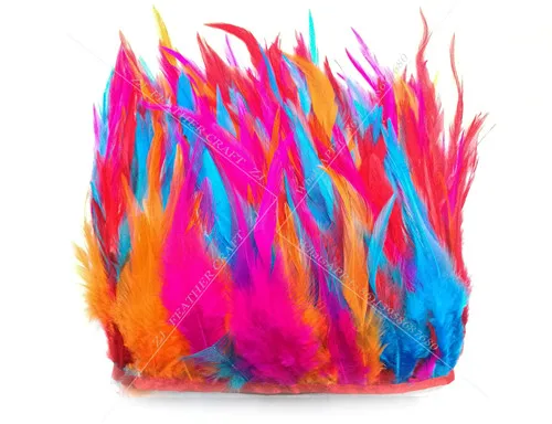 Colorful 10 ярдов, 10-15 см, отделка из натурального меха хакле/петух, хвост, куриное перо, отделка для платья/юбки/костюма/ремесла, 35 цветов - Цвет: Colorful