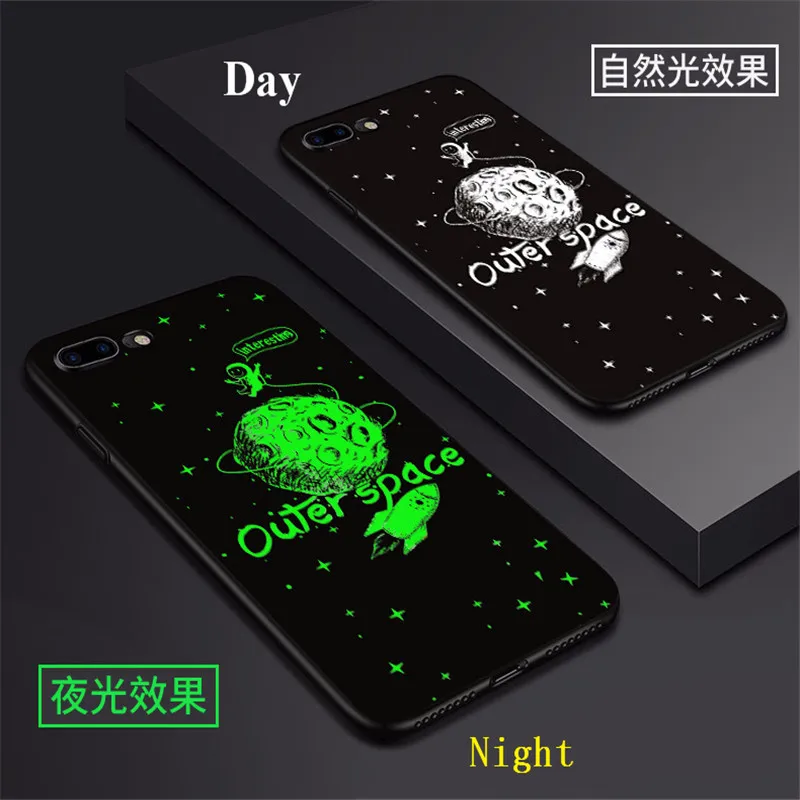 Светящийся чехол для iPhone 6, 6 S, 7, 8 Plus, X светильник в темноте, чехол для телефона, задняя крышка для 8 Plus, 7 plus, светящаяся оболочка, Coque Fundas