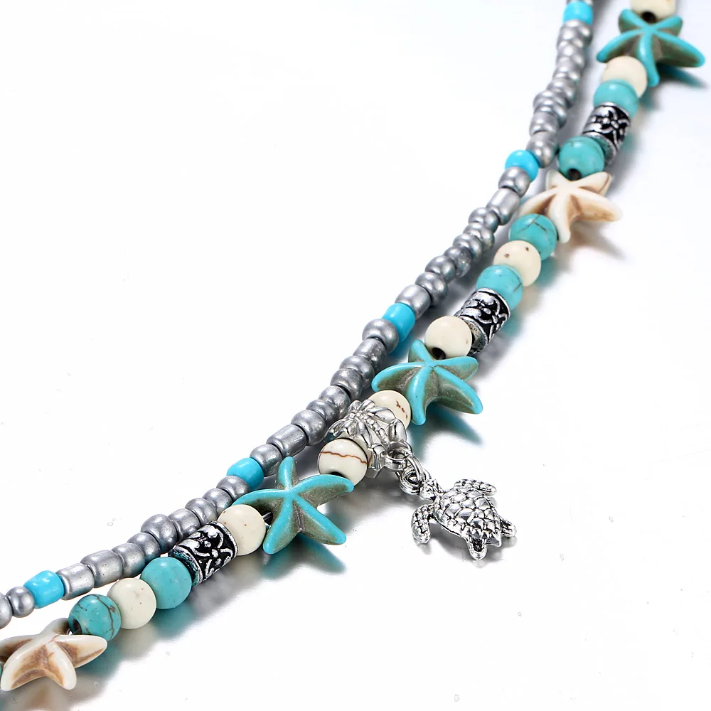 2019 newSale Bohemia Anklets For Women Shell Starfish Turtle Sandals Shoes Barefoot Beach Ankle Bracelet Foot Jewelry | Украшения и