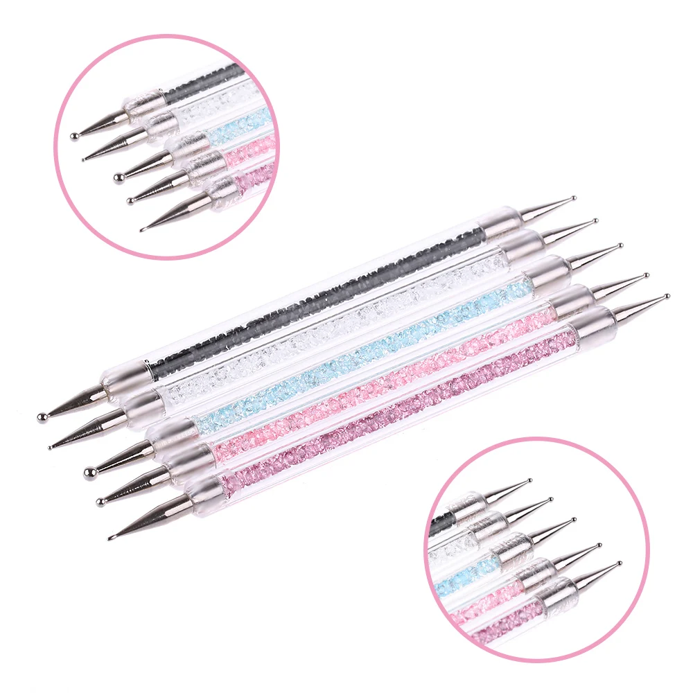 Набор из 3/5 шт. УФ-гелевая ручка для рисования ногтей акриловая стразы с